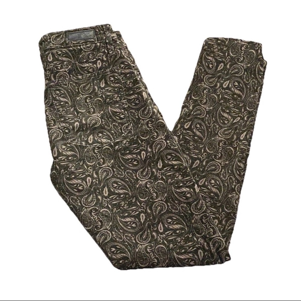 AG Anthropologie The High-Rise Stevie Ankle Paisley Jeans Womens Size 27R